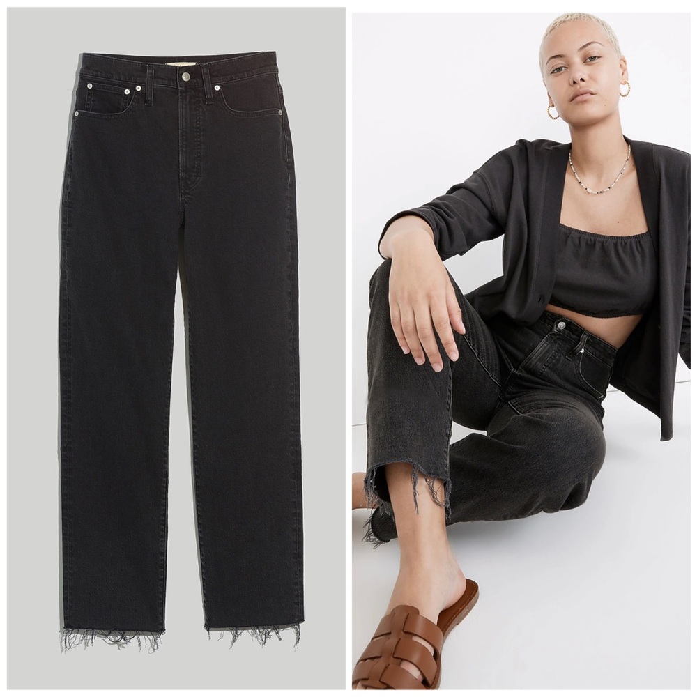 Madewell The Perfect Vintage Straight Jean in Black Lunar Wash
